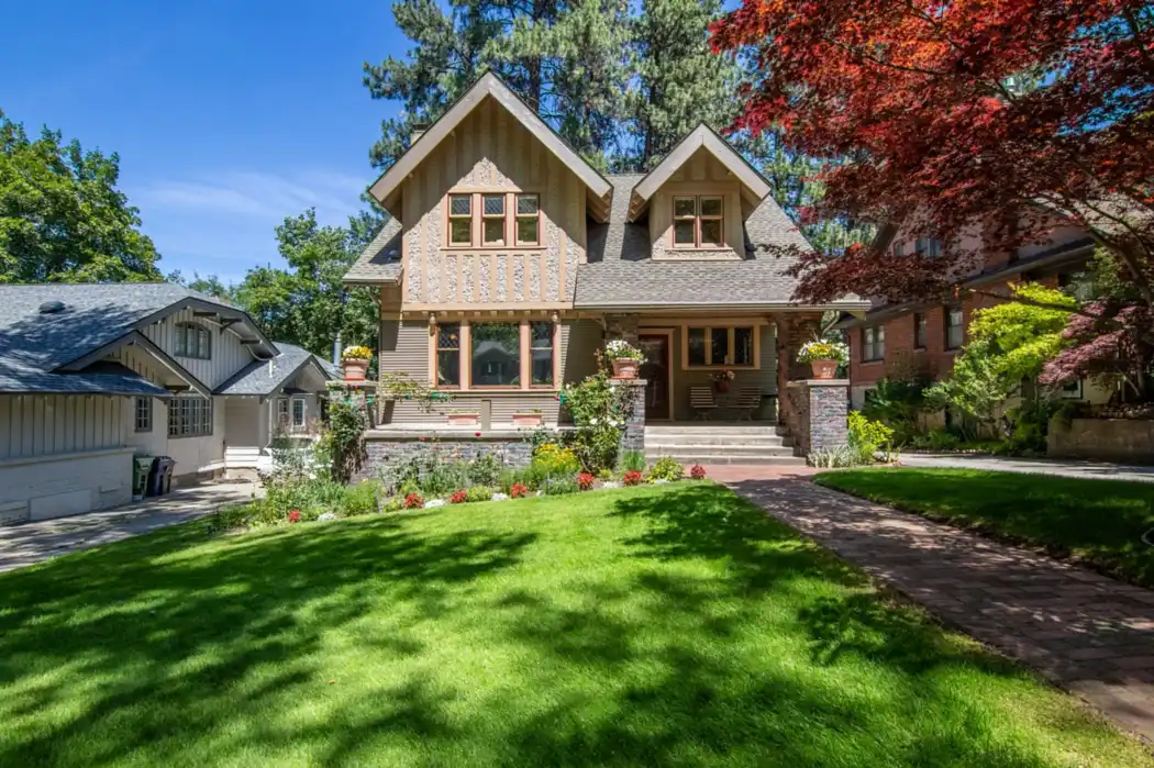 Period home with a restored manicured lawn