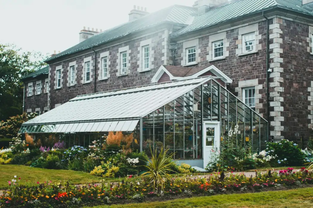Greenhouse with garden beds