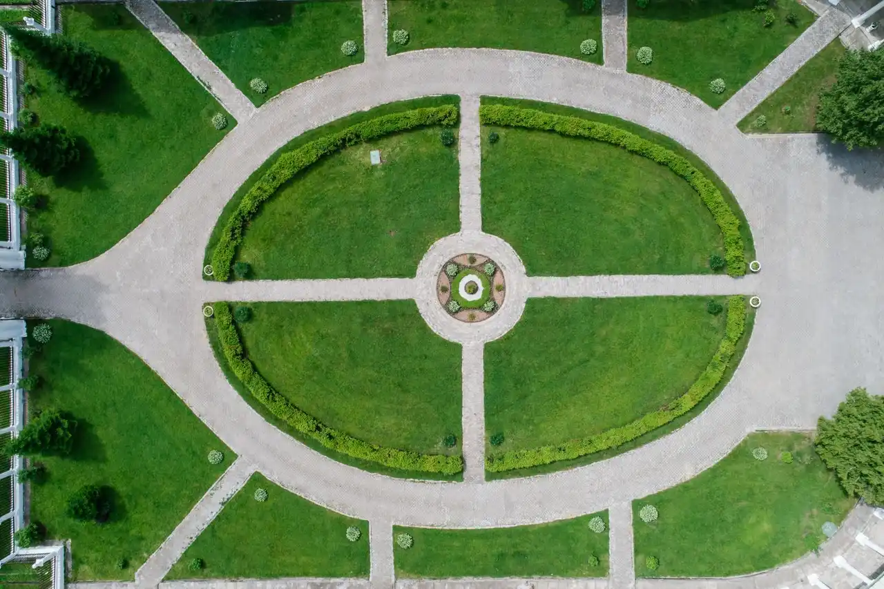 Symmetrical garden pathways